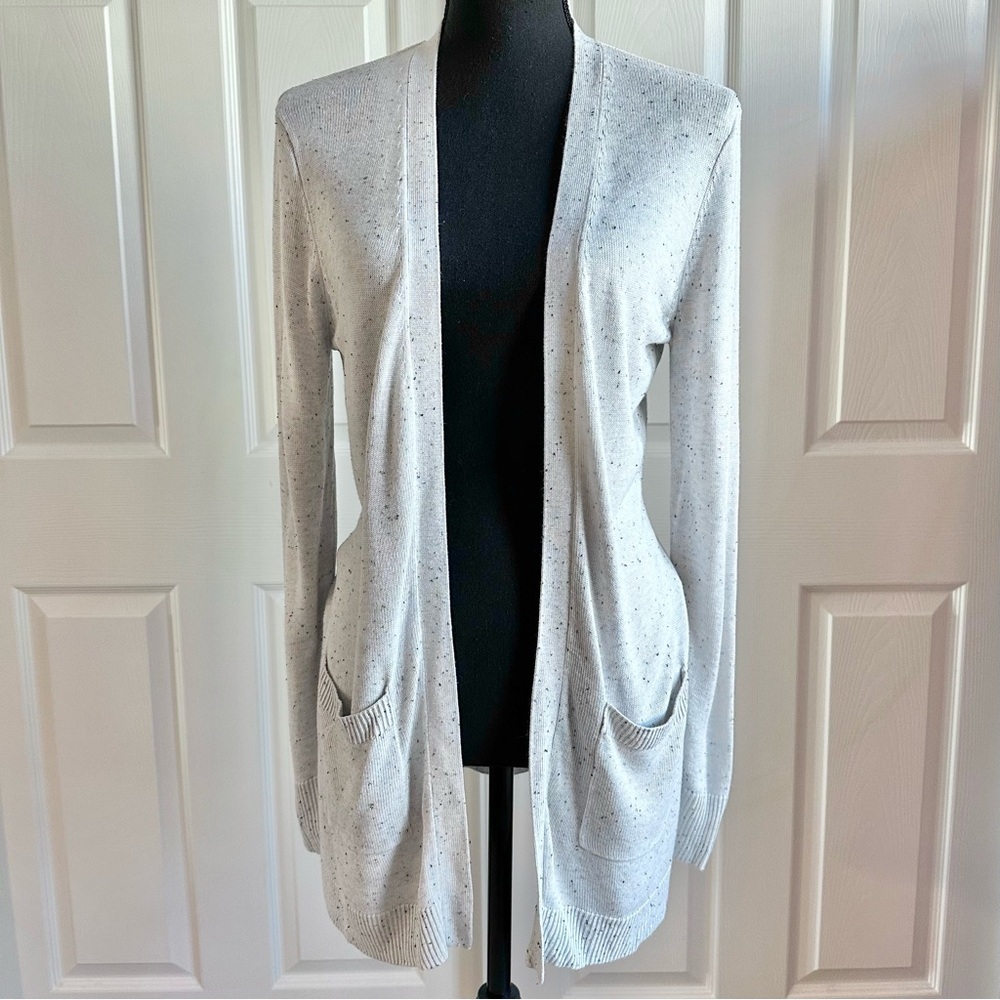 Colour Works light Gray Tweed Knit Boyfriend Cardigan